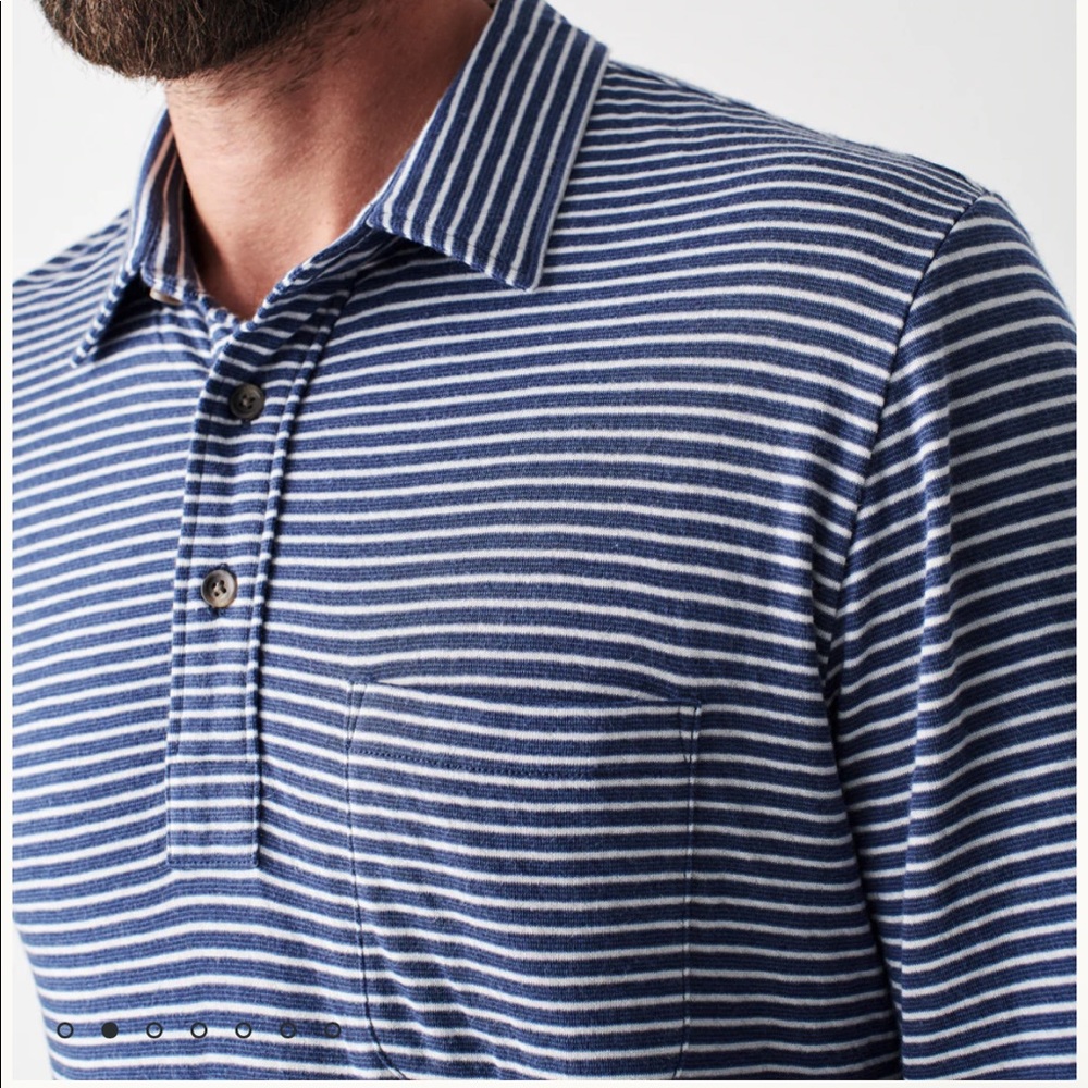 Faherty Cloud Long-Sleeve Striped Polo